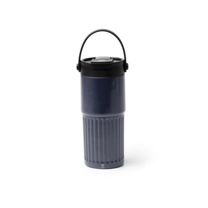 Stamina TUMBAT Recycled stainless steel thermal cup 600 ml in navy blue - promotional merchandise printed with your company