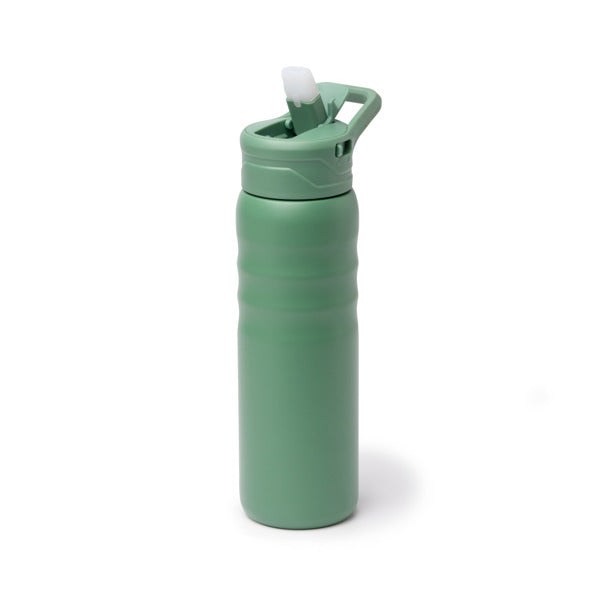 Stamina TUXLEY Recycled stainless steel thermal bottle in black - promotional merchandise printed with your company logo