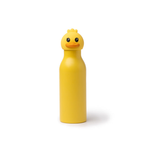 Stamina FLYN Stainless steel and PP thermal bottle 450 ml in yellow - promotional merchandise printed with your company logo