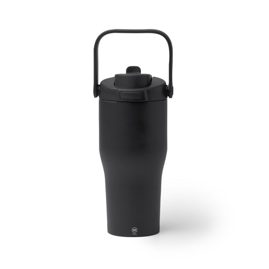 Stamina MAPET Stainless steel and PP thermal bottle 550 ml in black - promotional merchandise printed with your company logo