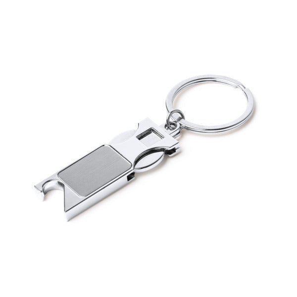 Stamina LIBOK Metal keyring in silver - promotional merchandise printed with your company logo