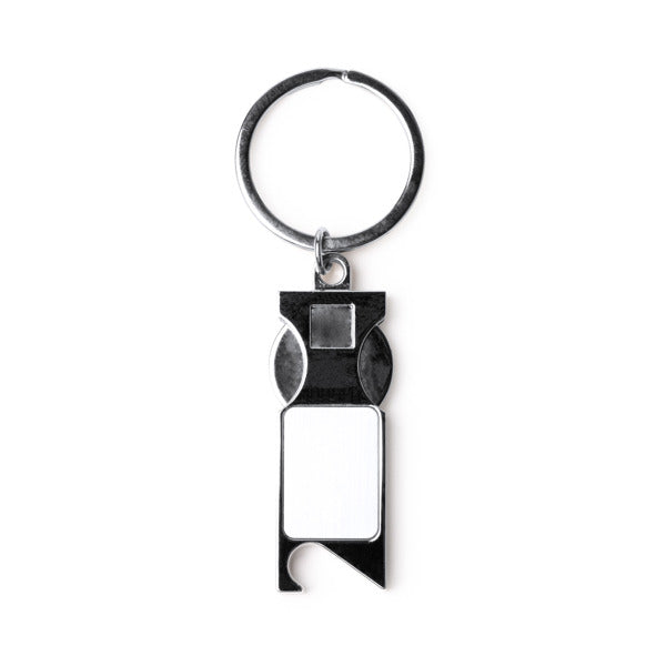 Stamina LIBOK Metal keyring in silver - promotional merchandise printed with your company logo