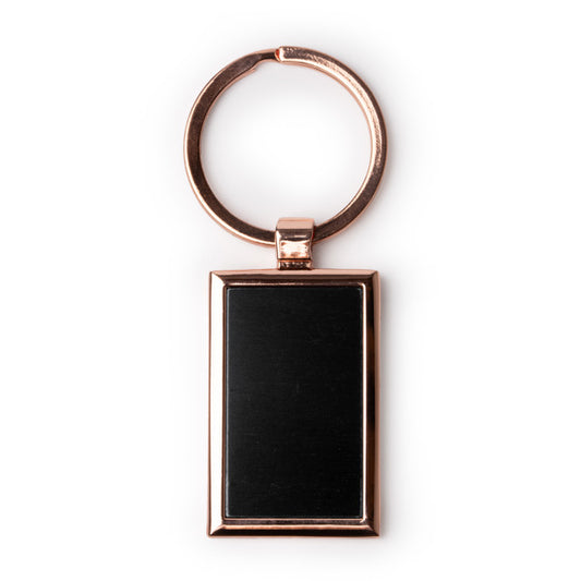 Stamina BELSAN Metal keyring in rectangular - promotional merchandise printed with your company logo