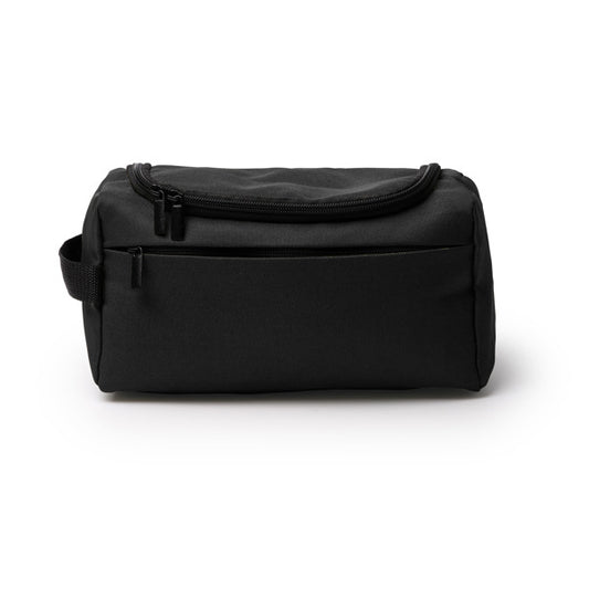 Stamina TASKER 600D RPET toiletry bag in black - promotional merchandise printed with your company logo