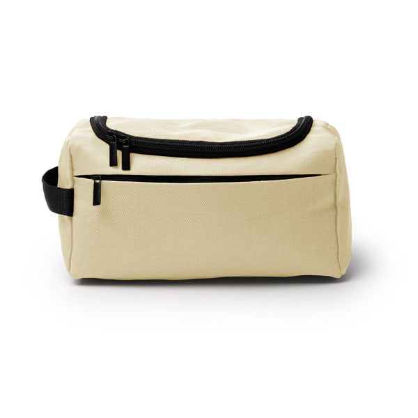 Stamina TASKER 600D RPET toiletry bag in beige - promotional merchandise printed with your company logo