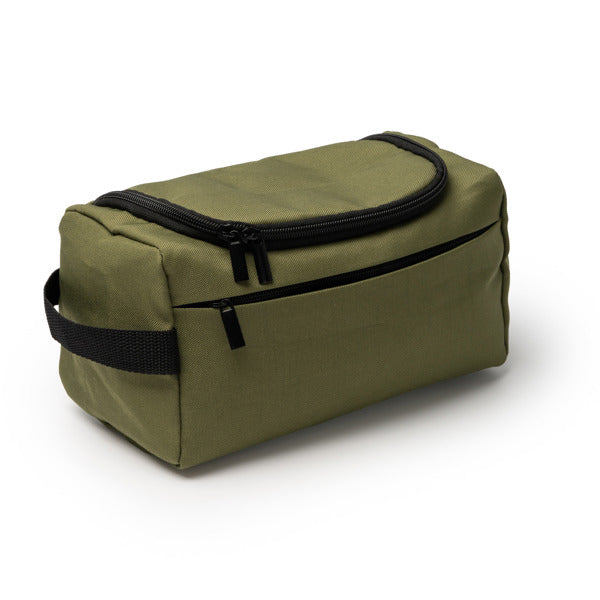 Stamina TASKER 600D RPET toiletry bag in black - promotional merchandise printed with your company logo
