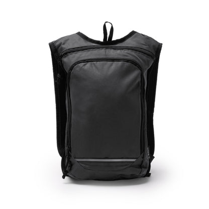 Stamina FISCHER 600D RPET backpack in black - promotional merchandise printed with your company logo