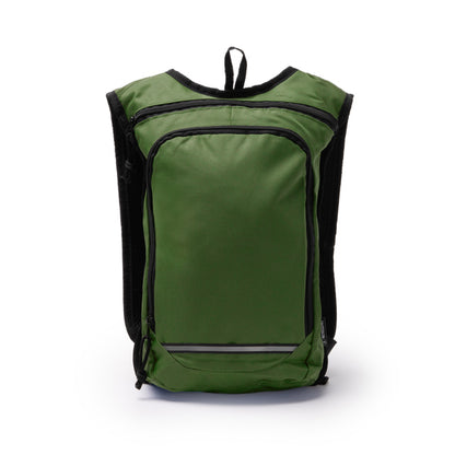Stamina FISCHER 600D RPET backpack in dark green - promotional merchandise printed with your company logo