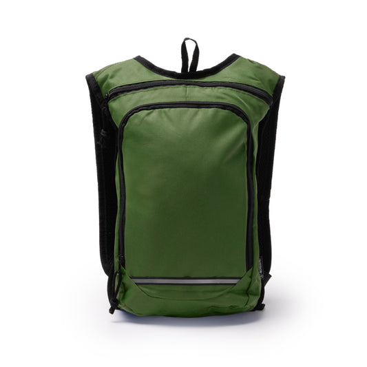 Stamina FISCHER 600D RPET backpack in dark green - promotional merchandise printed with your company logo