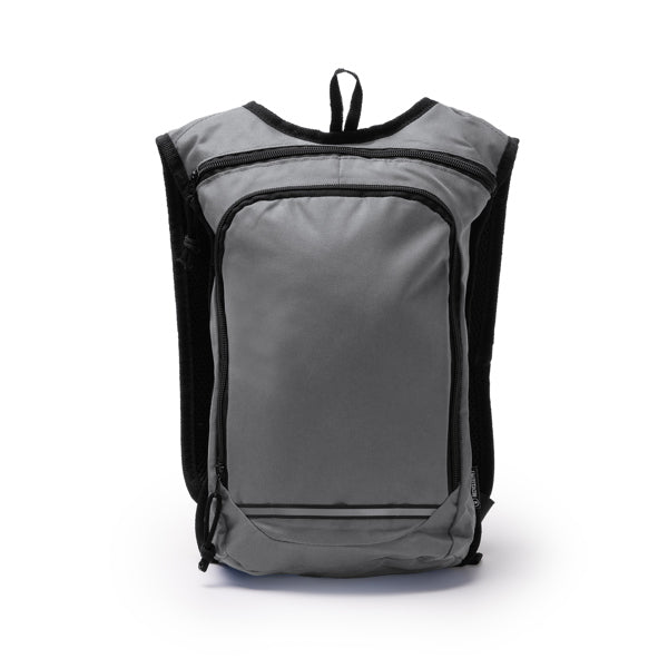 Stamina FISCHER 600D RPET backpack in grey - promotional merchandise printed with your company logo