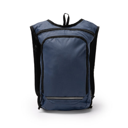 Stamina FISCHER 600D RPET backpack in navy blue - promotional merchandise printed with your company logo