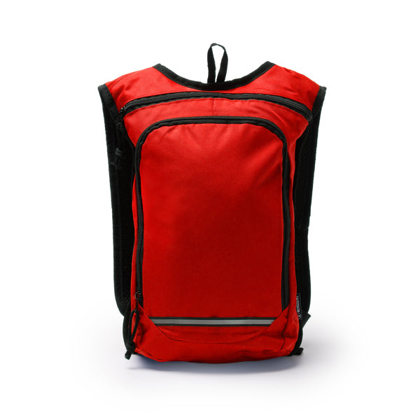 Stamina FISCHER 600D RPET backpack in red - promotional merchandise printed with your company logo