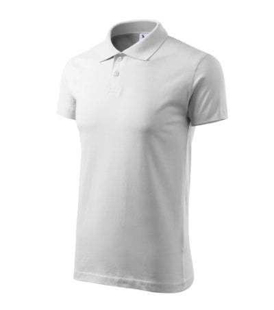MALFINI SINGLE J. Men's polo shirt in white - promotional clothing printed with your company logo