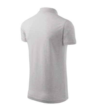 MALFINI SINGLE J. Men's polo shirt in ash melange - promotional clothing printed with your company logo