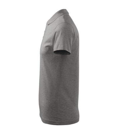 MALFINI SINGLE J. Men's polo shirt in dark gray melange - promotional clothing printed with your company logo