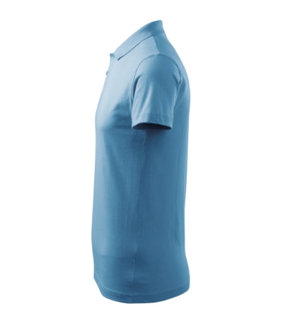 MALFINI SINGLE J. Men's polo shirt in azure blue - promotional clothing printed with your company logo