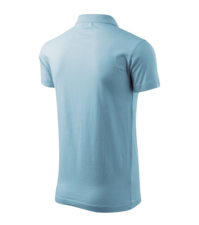 MALFINI SINGLE J. Men's polo shirt in sky blue - promotional clothing printed with your company logo