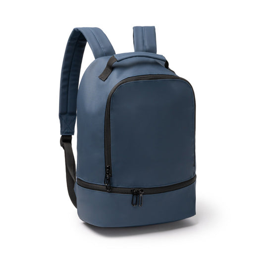 Stamina DERICK PU leather backpack in black - promotional merchandise printed with your company logo