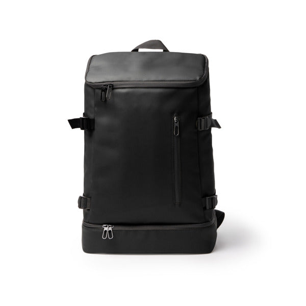 Stamina FRILUX PU leather backpack in black - promotional merchandise printed with your company logo