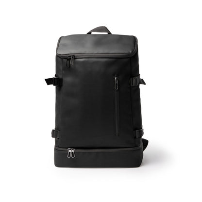 Stamina FRILUX PU leather backpack in black - promotional merchandise printed with your company logo