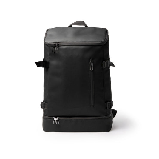 Stamina FRILUX PU leather backpack in black - promotional merchandise printed with your company logo