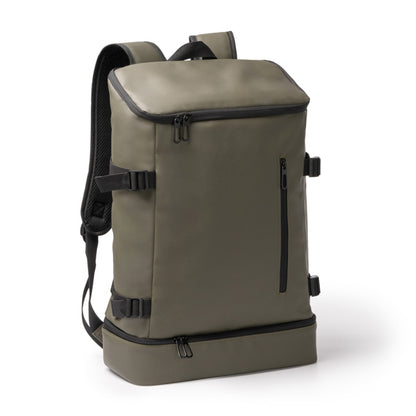 Stamina FRILUX PU leather backpack in black - promotional merchandise printed with your company logo