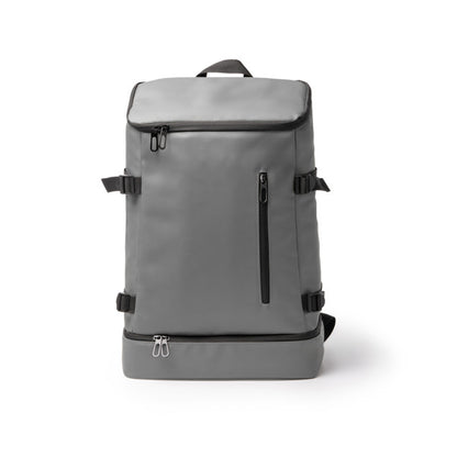 Stamina FRILUX PU leather backpack in grey - promotional merchandise printed with your company logo