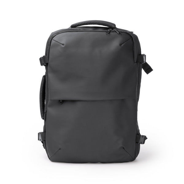 Stamina SOPLEX PU leather backpack in black - promotional merchandise printed with your company logo