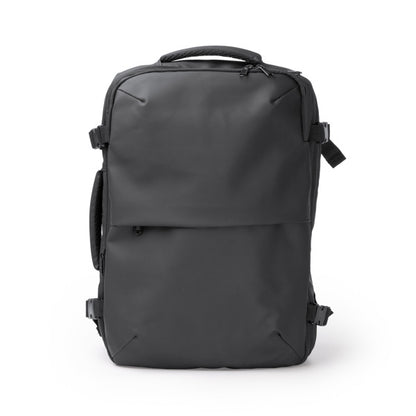 Stamina SOPLEX PU leather backpack in black - promotional merchandise printed with your company logo