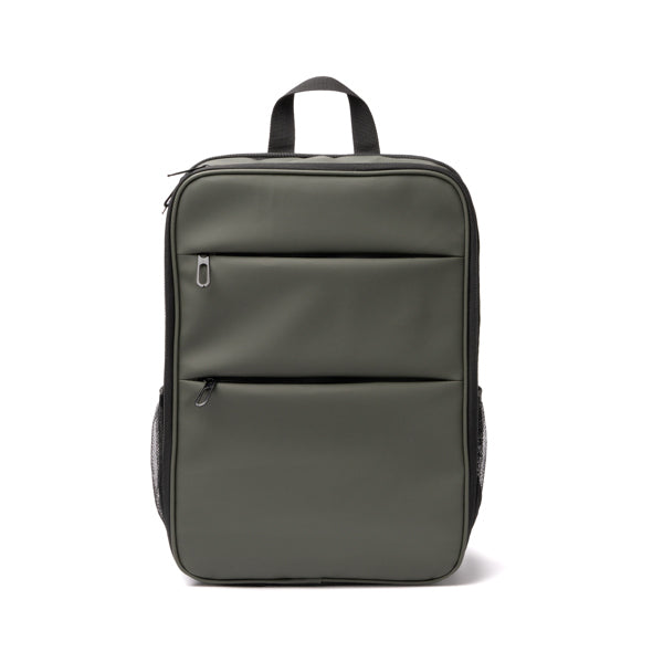 Stamina LEONEL PU leather backpack in dark green - promotional merchandise printed with your company logo