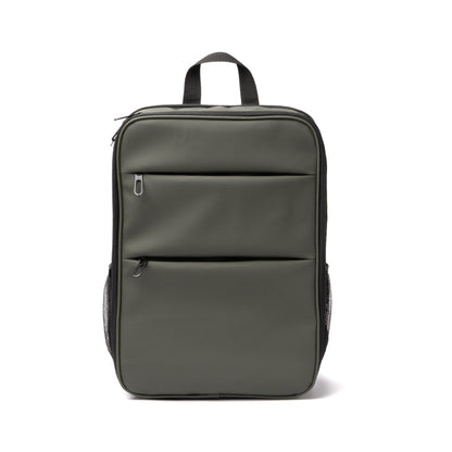Stamina LEONEL PU leather backpack in dark green - promotional merchandise printed with your company logo