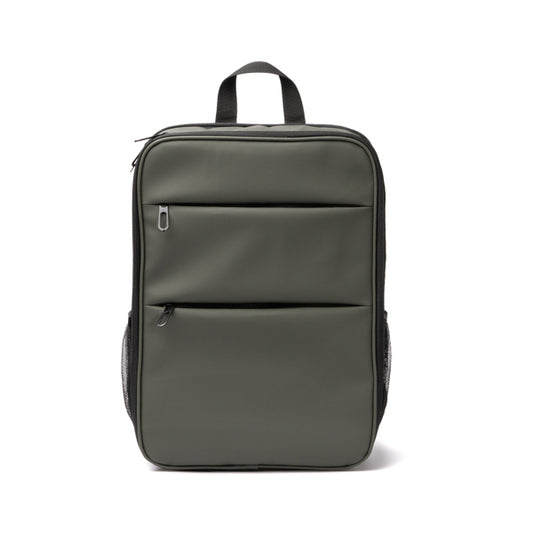 Stamina LEONEL PU leather backpack in dark green - promotional merchandise printed with your company logo