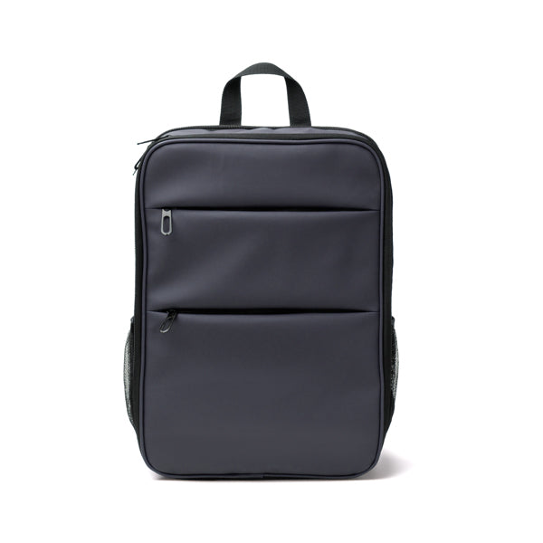 Stamina LEONEL PU leather backpack in navy blue - promotional merchandise printed with your company logo