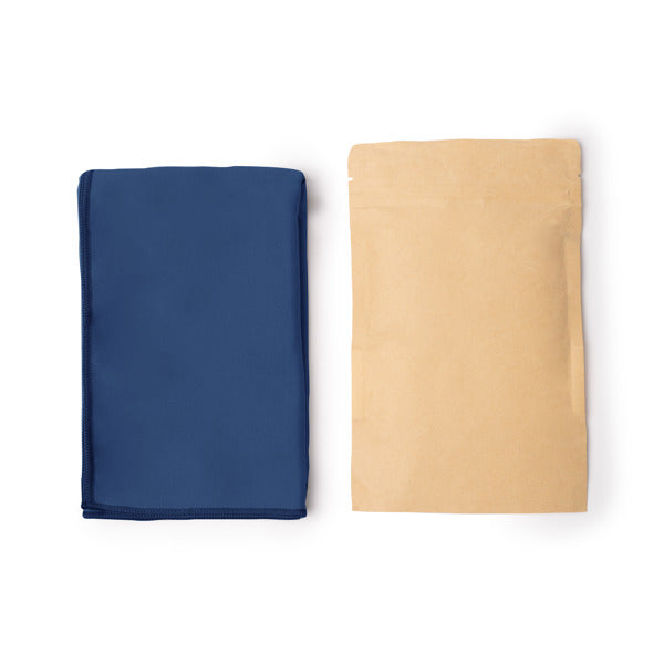 Stamina VEZALI RPET towel in navy blue - promotional merchandise printed with your company logo