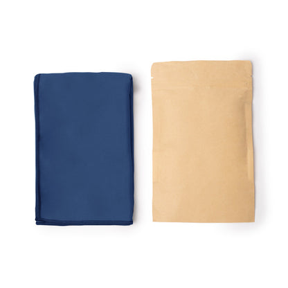 Stamina VEZALI RPET towel in navy blue - promotional merchandise printed with your company logo