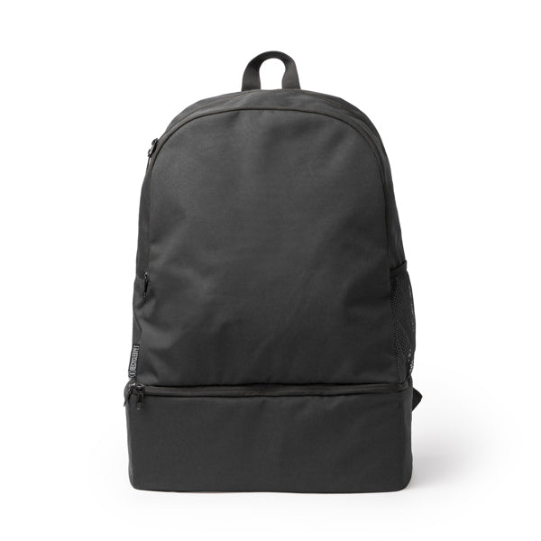 Stamina CAMBEL 600D RPET backpack in black - promotional merchandise printed with your company logo
