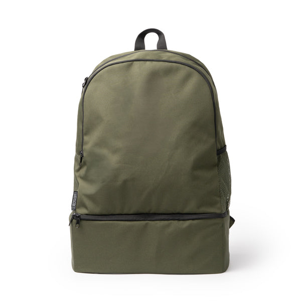 Stamina CAMBEL 600D RPET backpack in dark green - promotional merchandise printed with your company logo