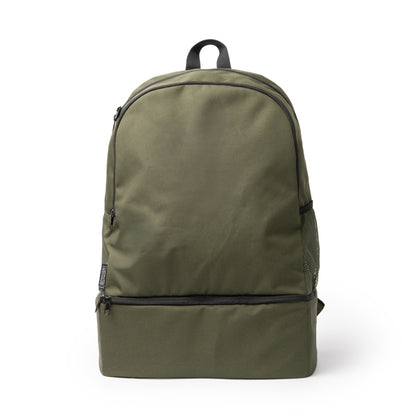 Stamina CAMBEL 600D RPET backpack in dark green - promotional merchandise printed with your company logo