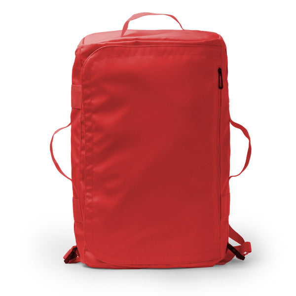 Stamina LACROIX PU leather and 600D backpack in red - promotional merchandise printed with your company logo