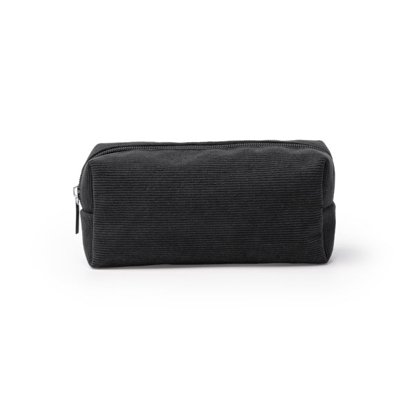 Stamina BONETE Corduroy toiletry bag in black - promotional merchandise printed with your company logo