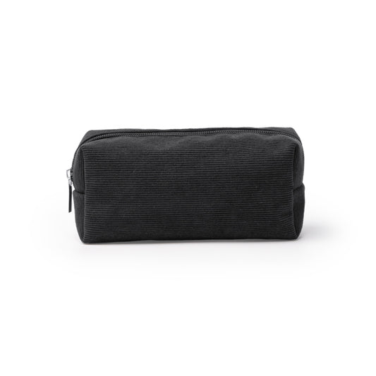Stamina BONETE Corduroy toiletry bag in black - promotional merchandise printed with your company logo