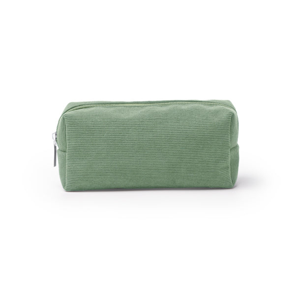 Stamina BONETE Corduroy toiletry bag in sage green - promotional merchandise printed with your company logo