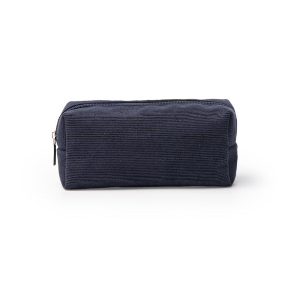 Stamina BONETE Corduroy toiletry bag in navy blue - promotional merchandise printed with your company logo