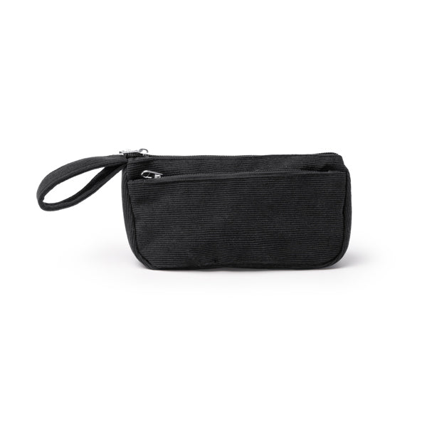 Stamina FEREZ Corduroy toiletry bag in black - promotional merchandise printed with your company logo