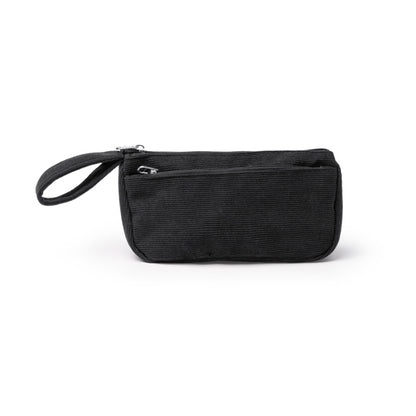 Stamina FEREZ Corduroy toiletry bag in black - promotional merchandise printed with your company logo
