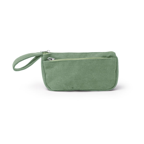 Stamina FEREZ Corduroy toiletry bag in sage green - promotional merchandise printed with your company logo