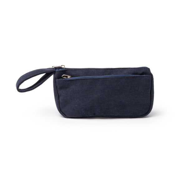 Stamina FEREZ Corduroy toiletry bag in navy blue - promotional merchandise printed with your company logo