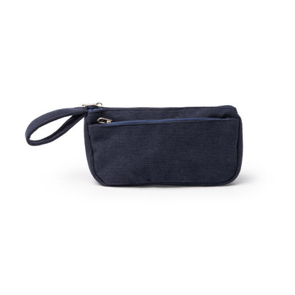 Stamina FEREZ Corduroy toiletry bag in navy blue - promotional merchandise printed with your company logo