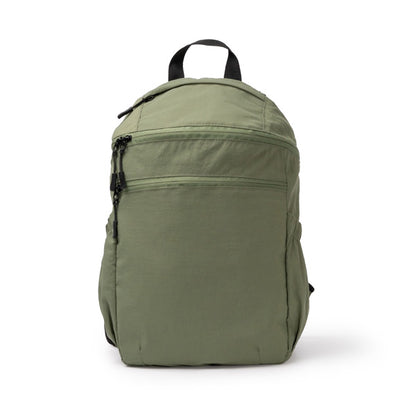 Stamina TROYER Taslon ripstop nylon backpack in dark green - promotional merchandise printed with your company logo