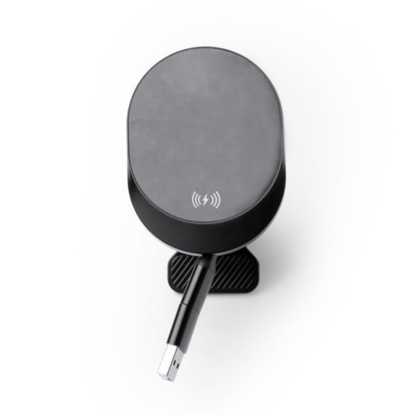 Stamina BRAVEK ABS wireless charger in black - promotional merchandise printed with your company logo